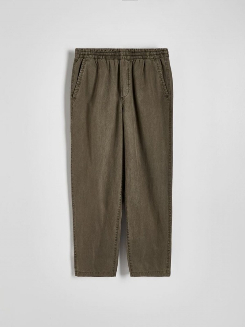 Green Reserved Joggers Men's Trousers | JQGU-38706