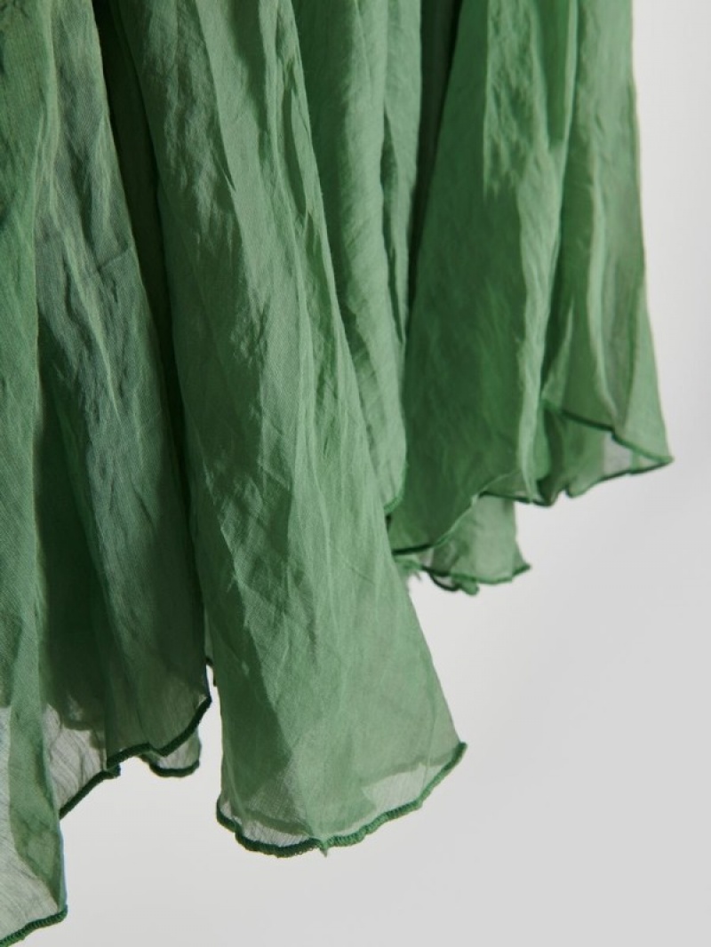 Green Reserved Lyocell Blend Maxi Women's Skirts | STVC-83542