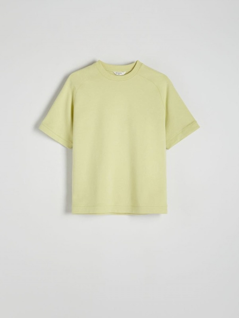 Green Reserved Regular Fit Men's T-shirts | YEHF-30725