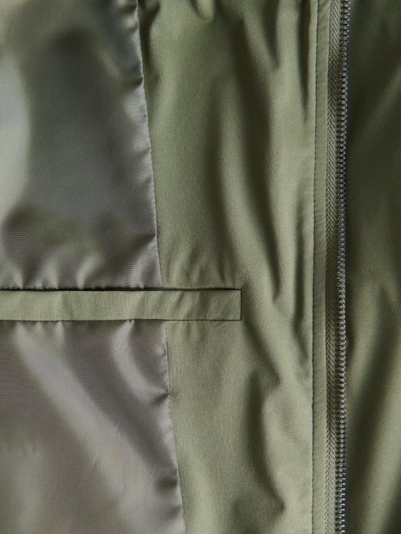 Green Reserved Self-stowing Men's Jackets | QHEF-21638