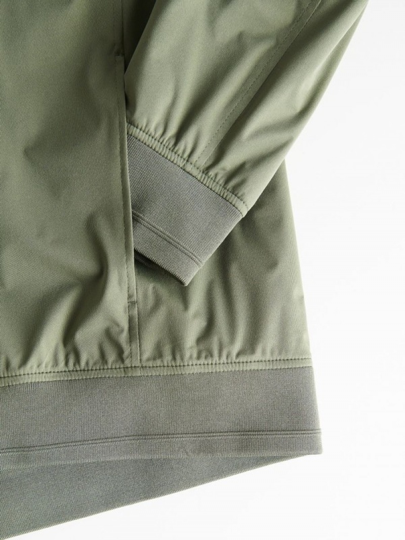 Green Reserved Self-stowing Men's Jackets | QHEF-21638