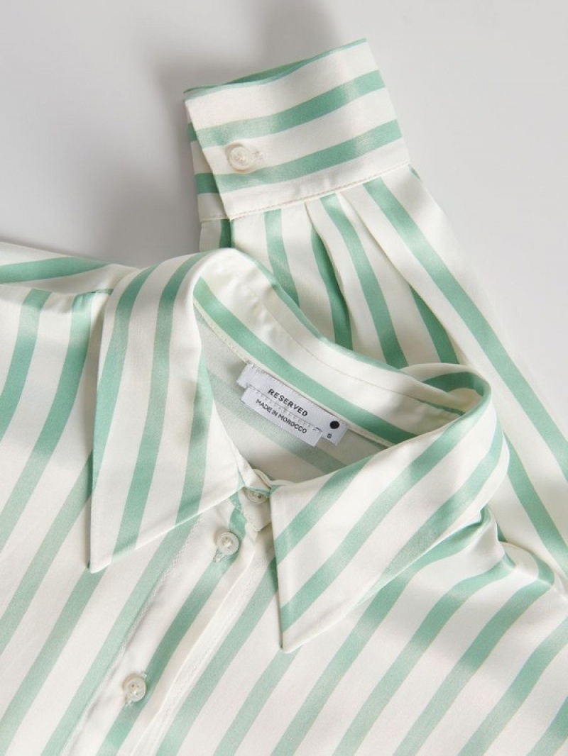 Green Reserved Viscose Women's Shirts | JXSU-17534