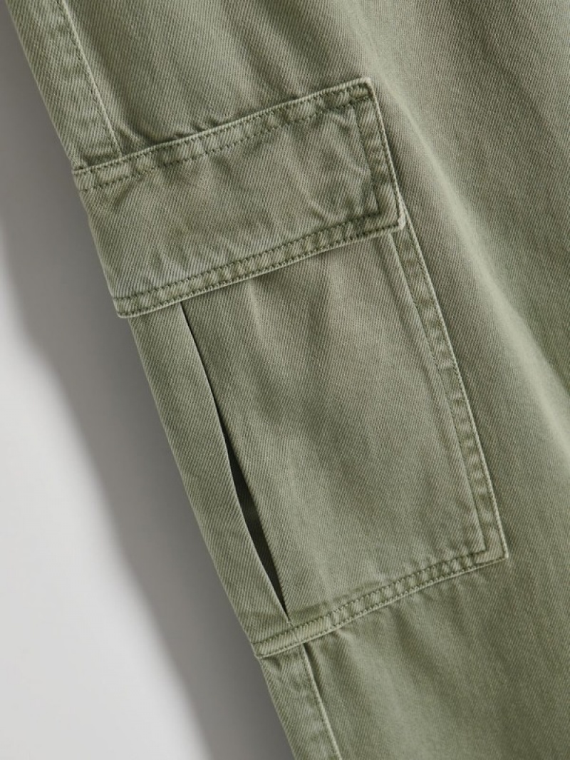 Green Reserved Wide Leg Cargo Women's Jeans | KLRE-15092