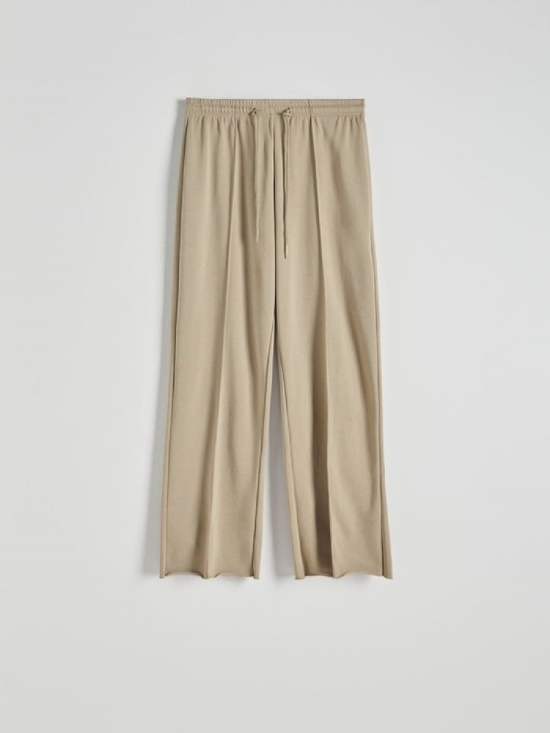 Green Reserved Wide Leg Women's Trousers | FSBN-85637