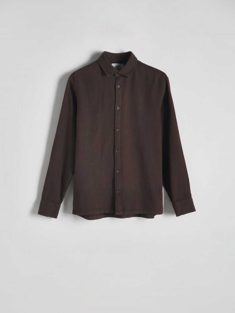 Grey Reserved Boxy Men's Shirts | HNDQ-39842