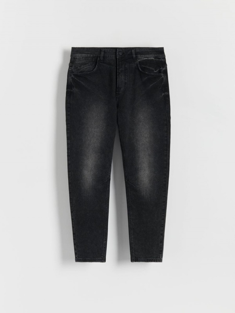 Grey Reserved Carrot Slim Men's Jeans | KLOE-81327