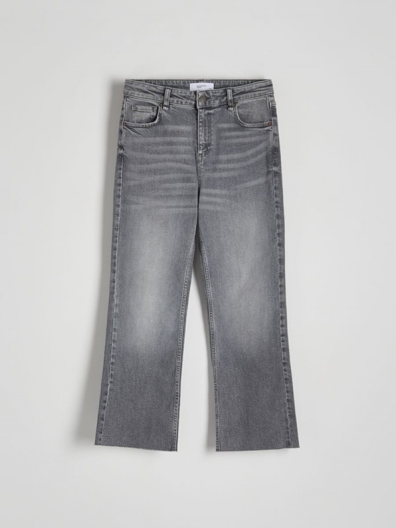 Grey Reserved Kick Flare Women's Jeans | BNTC-53124