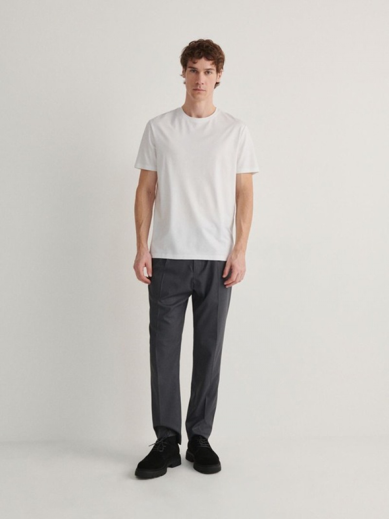 Grey Reserved Quilted Men's Trousers | TMKC-45372