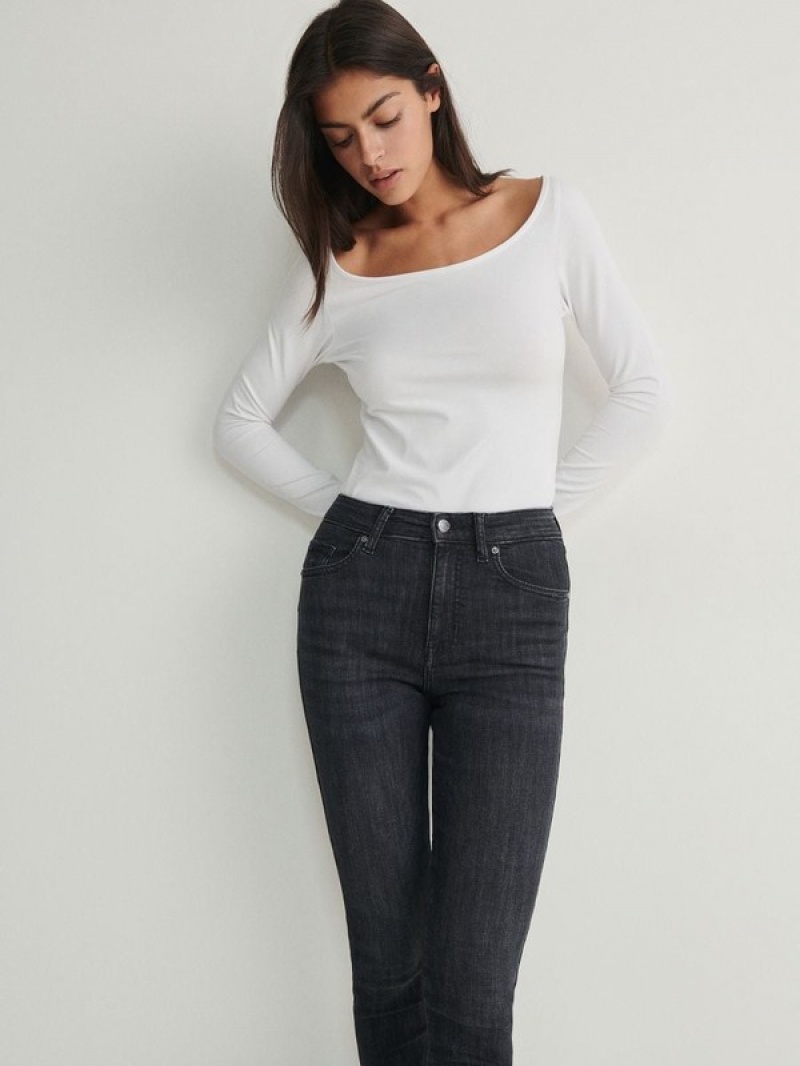 Grey Reserved Sculpt Women's Jeans | RMEC-80469