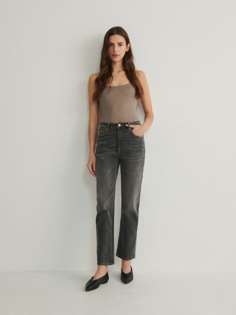 Grey Reserved Straight Women's Jeans | IWEV-40617