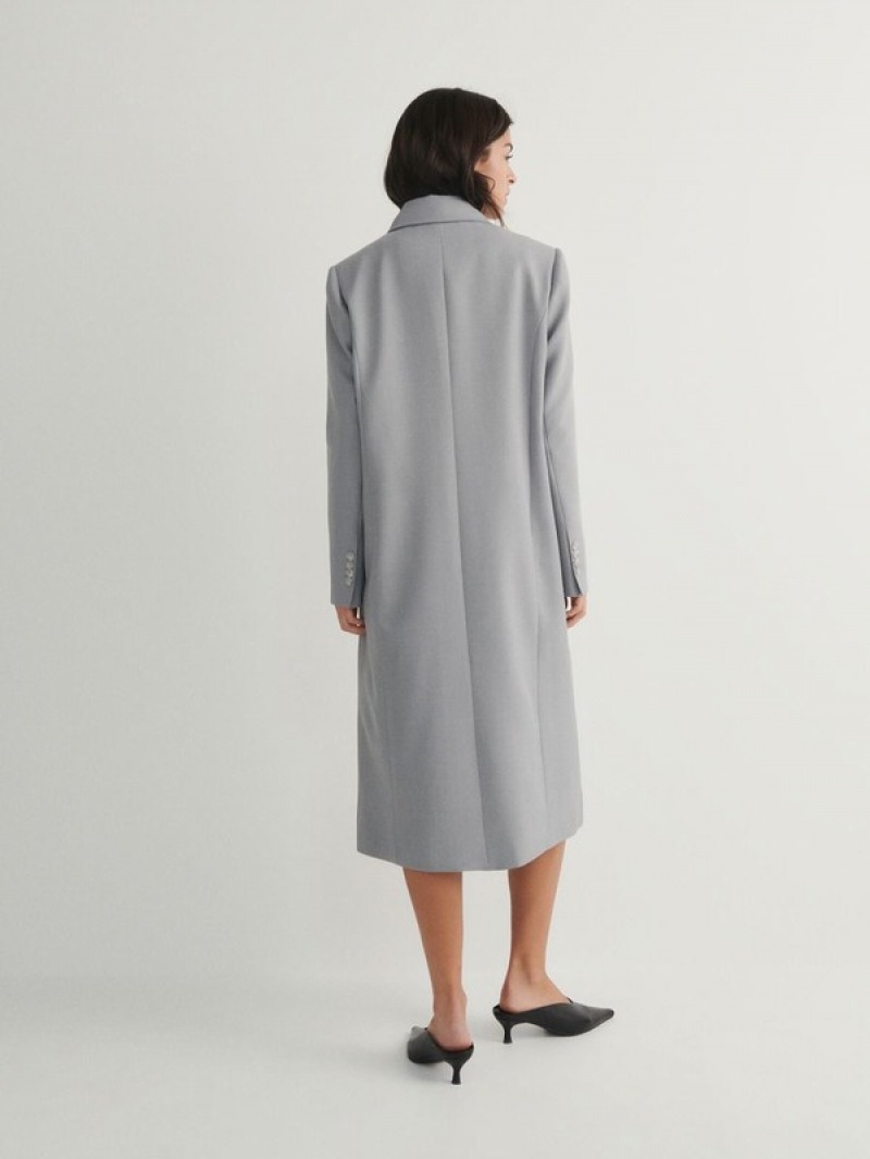 Grey Reserved Style Women's Coats | BIFX-10453