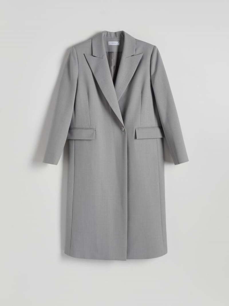 Grey Reserved Style Women's Coats | BIFX-10453