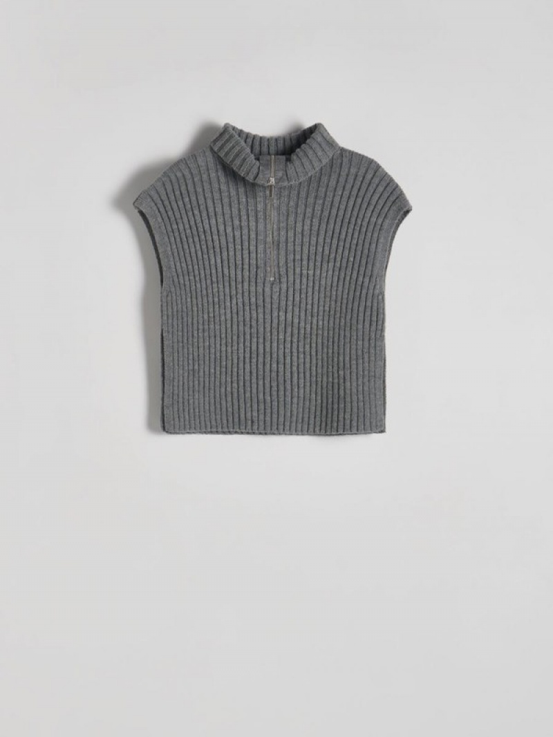 Grey Reserved Waistwool Women's Sweaters | WCZS-71682