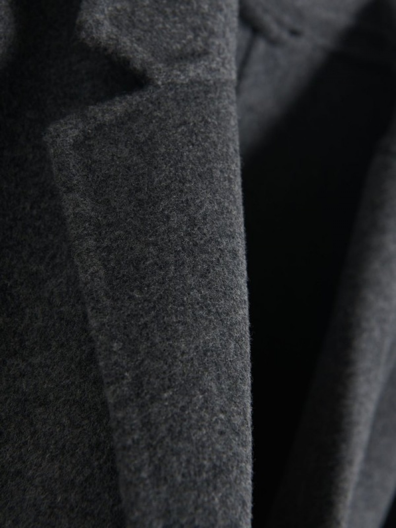 Grey Reserved Wool Rich Men's Coats | UASR-75032