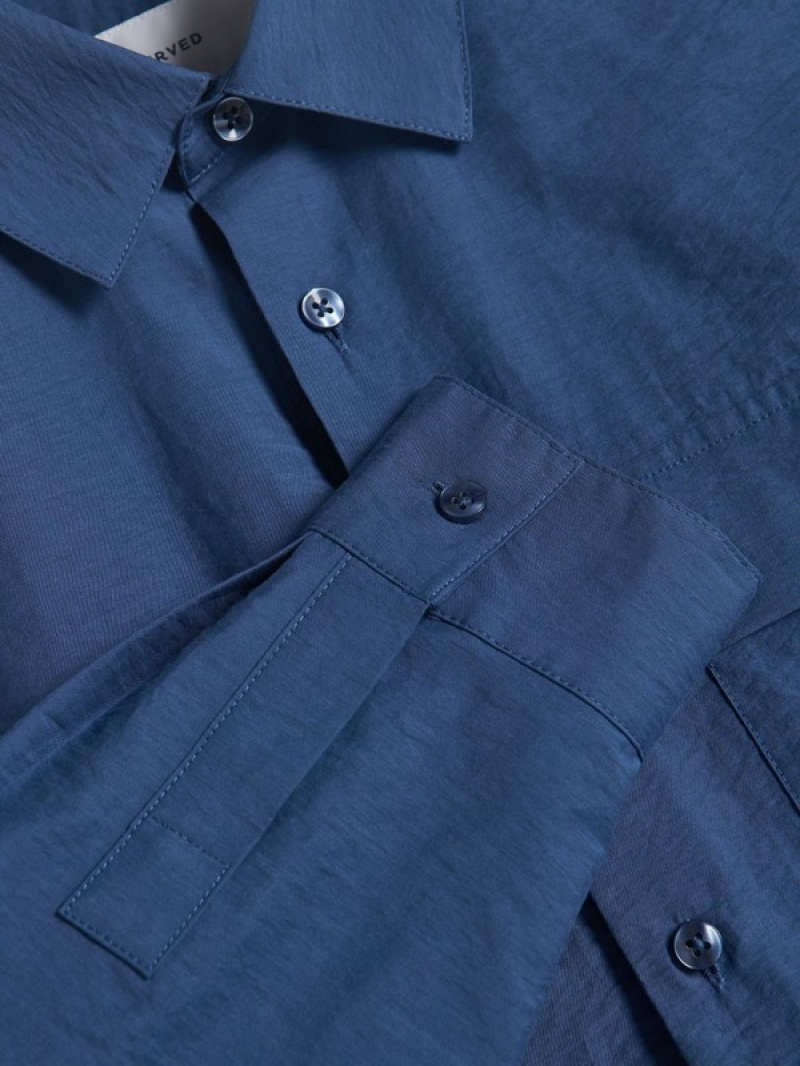 Grey / Blue Reserved Boxy Fit Men's Shirts | HAVK-18624