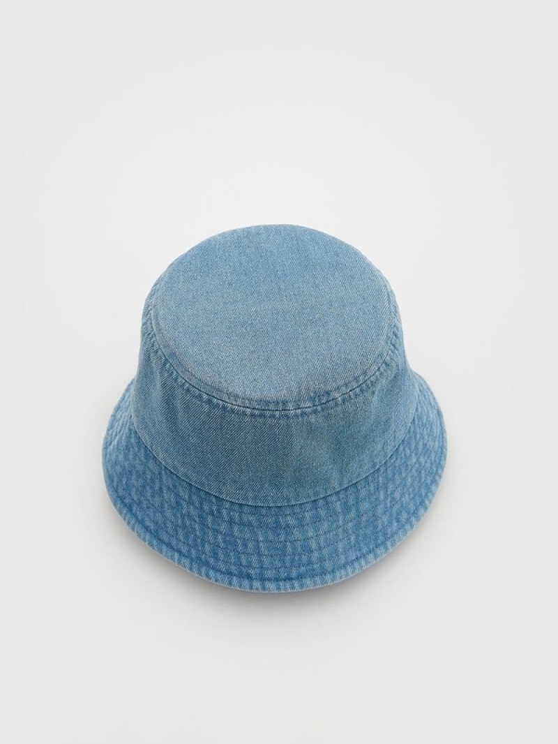 Grey / Blue Reserved Denim Bucket Boys' Hats | JYPL-76934