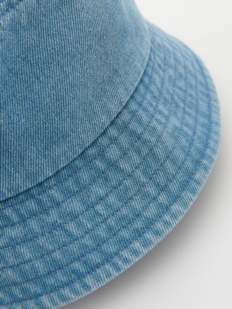 Grey / Blue Reserved Denim Bucket Boys' Hats | JYPL-76934