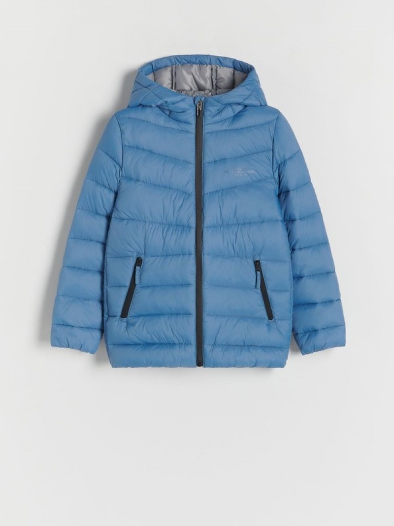 Grey / Blue Reserved Quilted Boys' Jackets | LGCV-45891