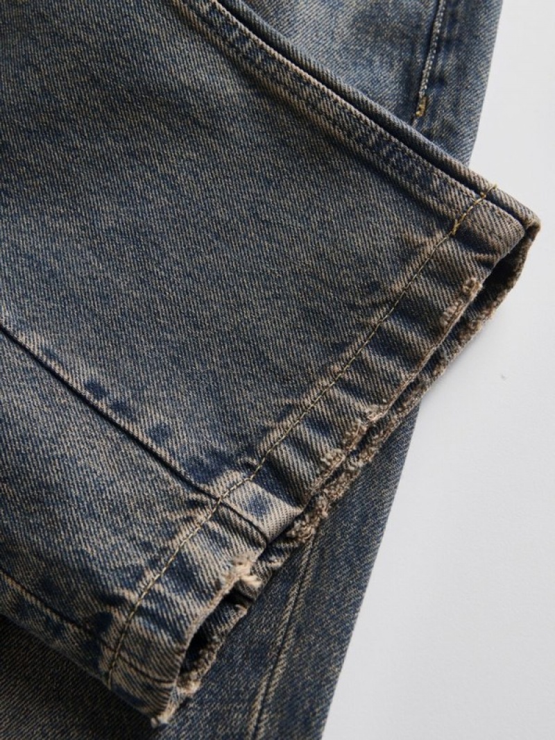 Indigo Reserved Straight Men's Jeans | NKJQ-42097