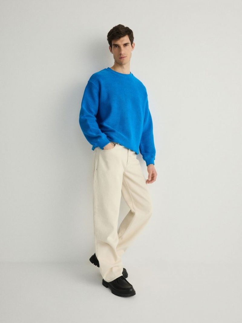 Indigo Reserved Structural Jersey Men's Sweatshirts | QVMG-14932