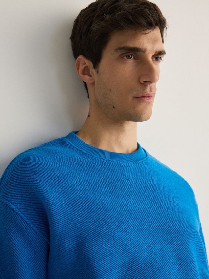 Indigo Reserved Structural Jersey Men's Sweatshirts | QVMG-14932