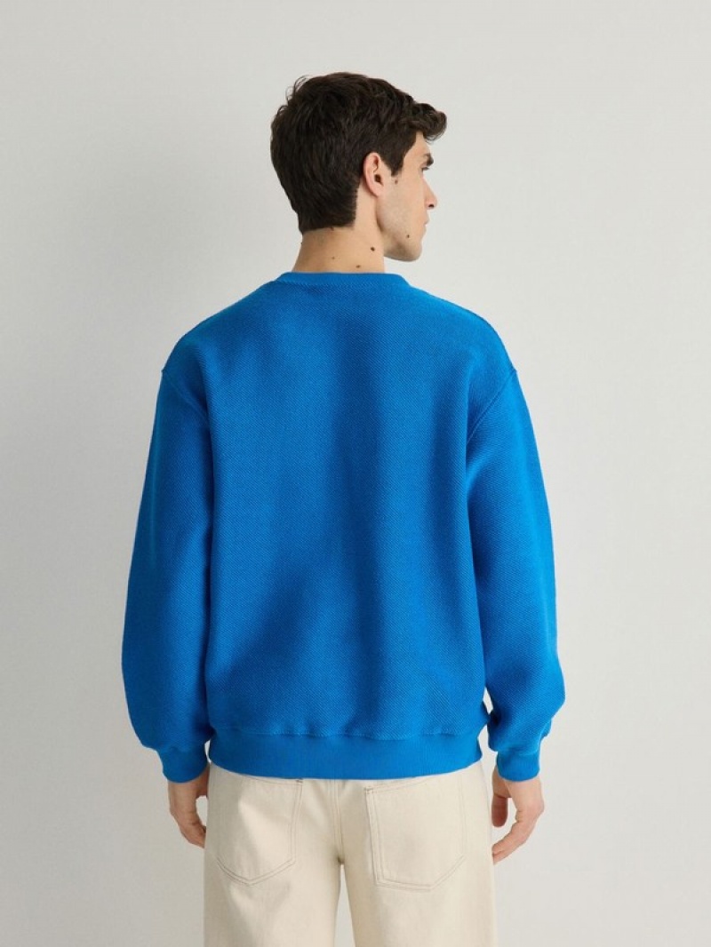 Indigo Reserved Structural Jersey Men's Sweatshirts | QVMG-14932