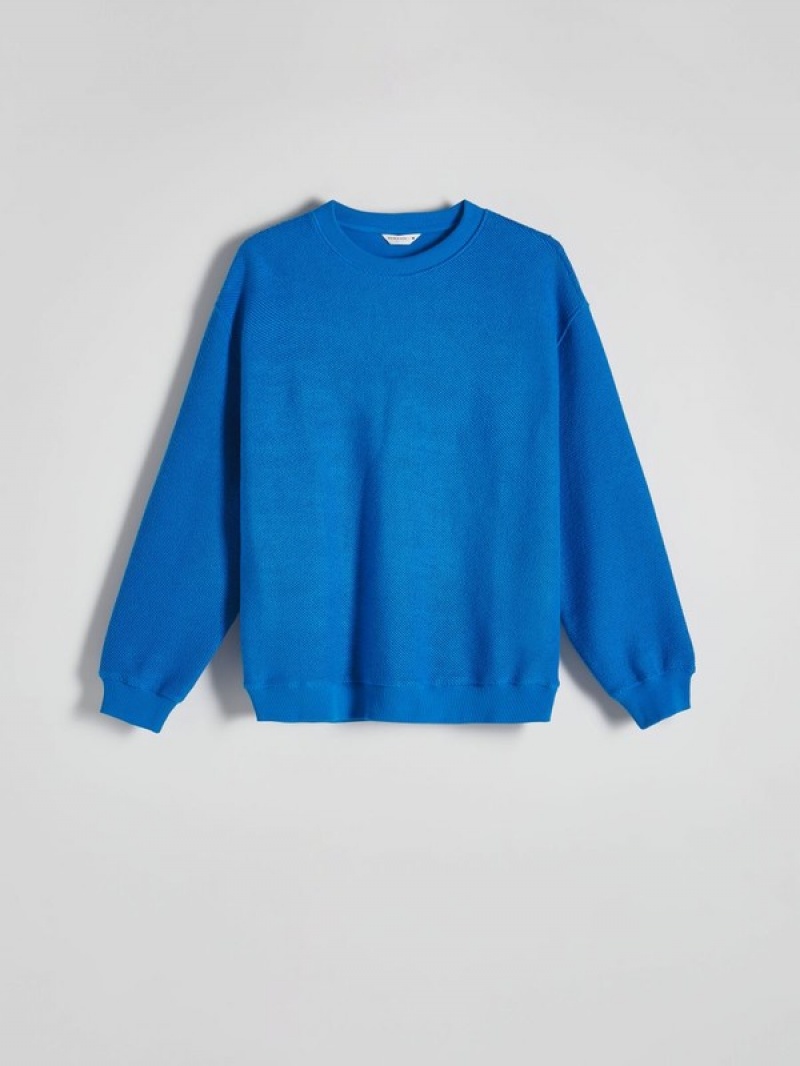 Indigo Reserved Structural Jersey Men's Sweatshirts | QVMG-14932