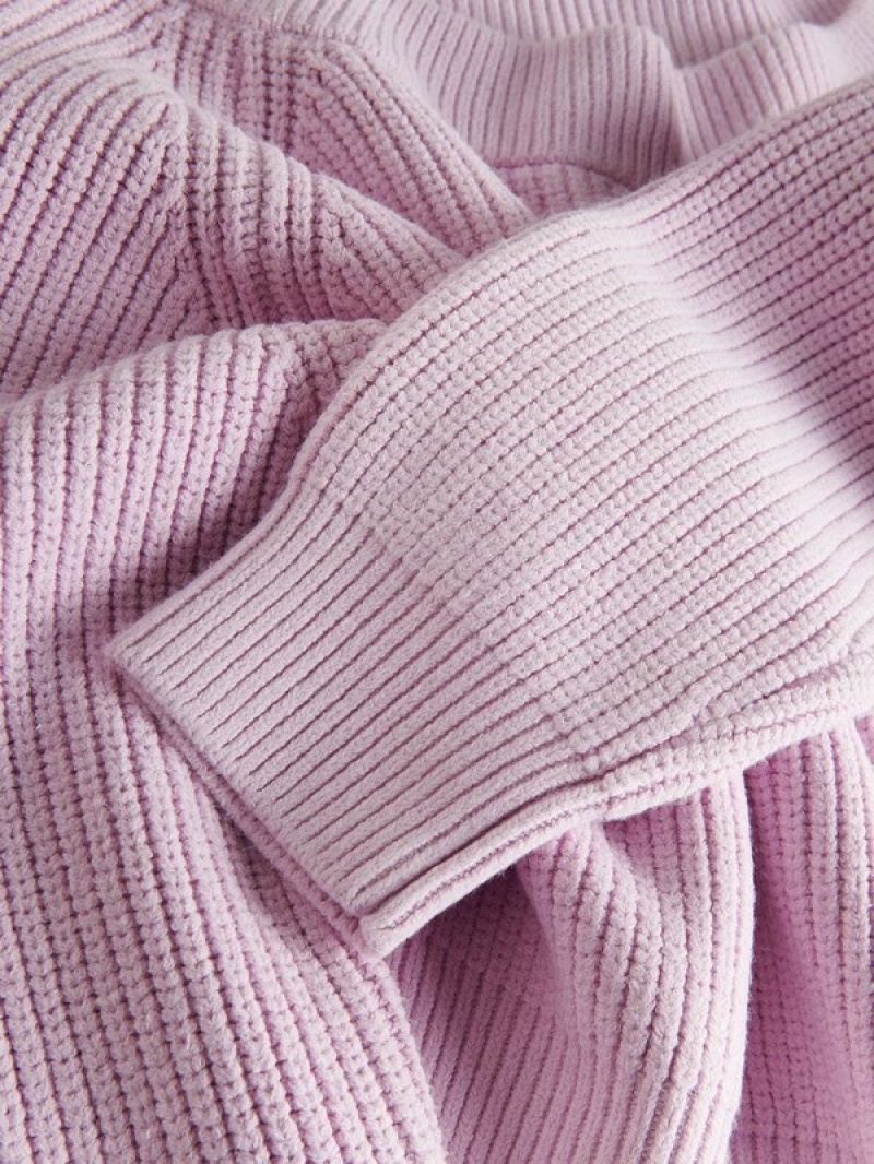 Lavender Reserved Fine Knit Women's Sweaters | XODM-05381