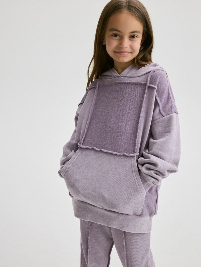 Lavender Reserved Jogging Top Girls' Sweatshirts | GCUS-54290