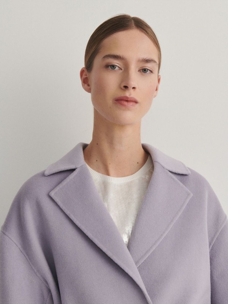 Lavender Reserved Wool Rich With Women's Coats | ZSCA-79620