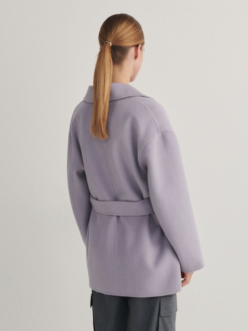 Lavender Reserved Wool Rich With Women's Coats | ZSCA-79620