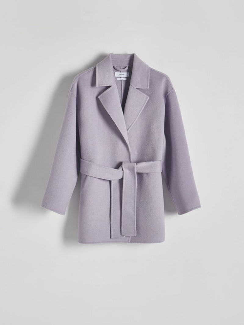 Lavender Reserved Wool Rich With Women's Coats | ZSCA-79620