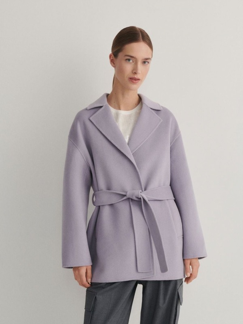 Lavender Reserved Wool Rich With Women\'s Coats | ZSCA-79620