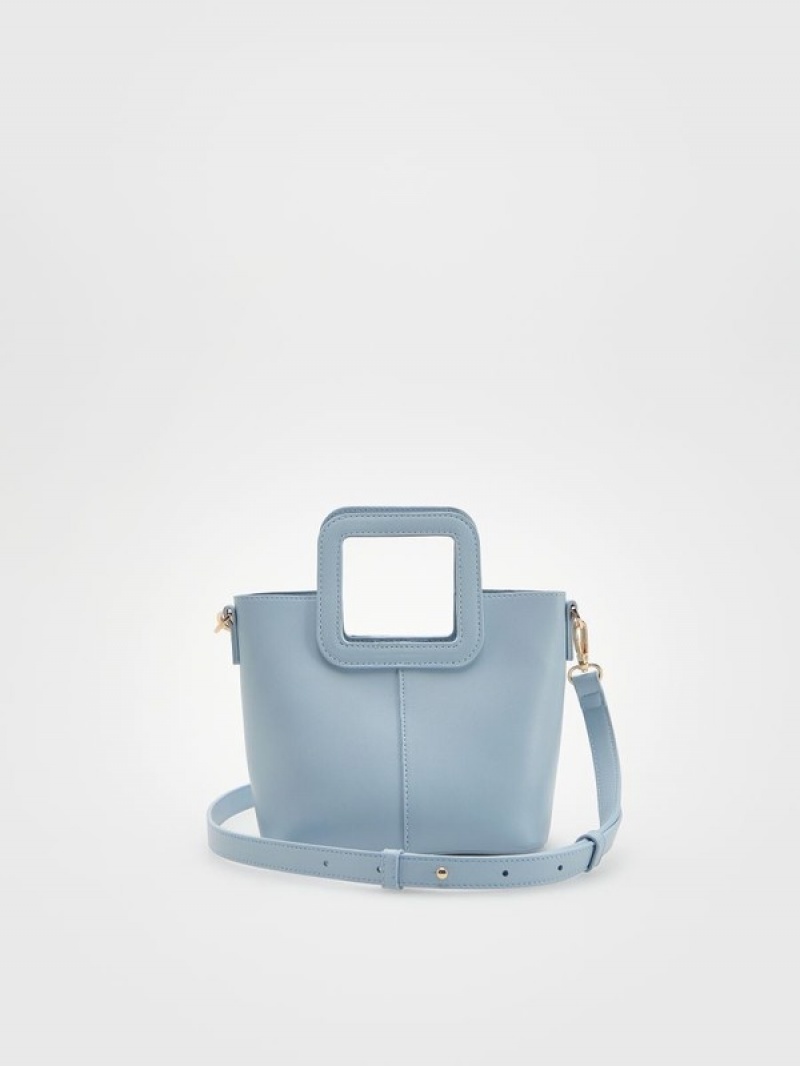 Light Blue Reserved Geometric Handle Women's Bags | FMVS-58729