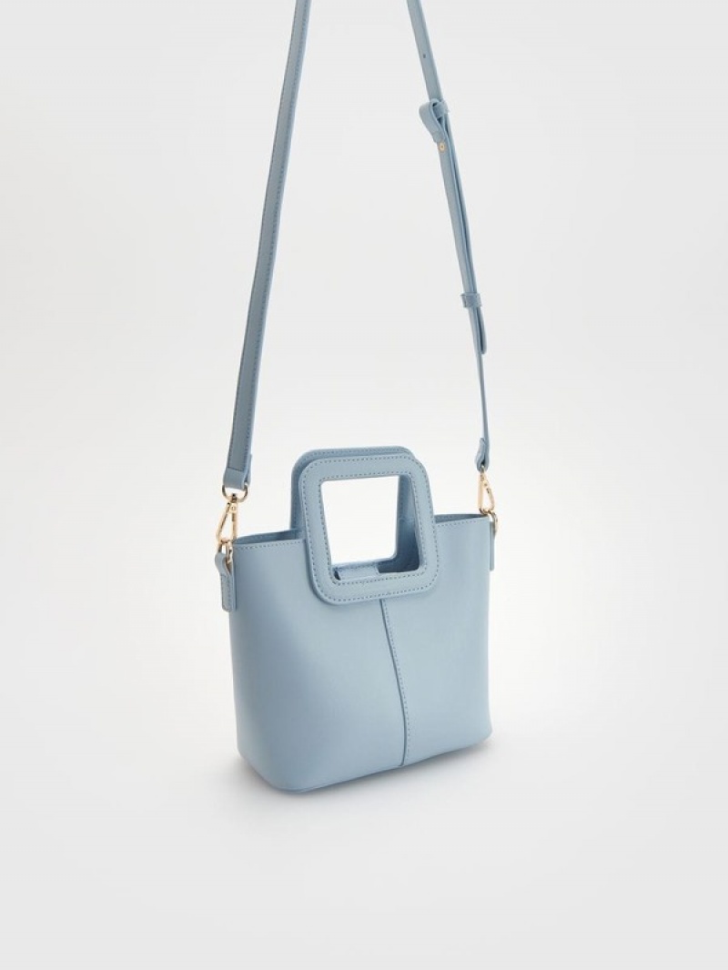 Light Blue Reserved Geometric Handle Women's Bags | FMVS-58729