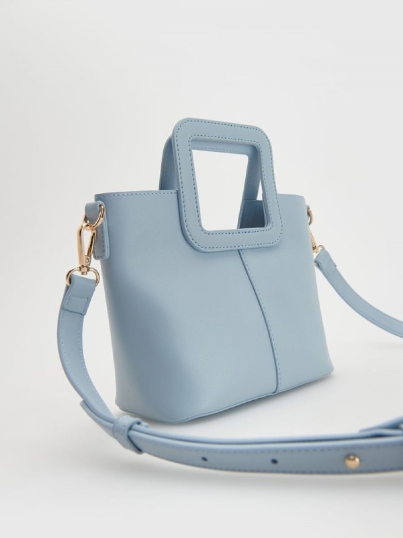 Light Blue Reserved Geometric Handle Women's Bags | FMVS-58729