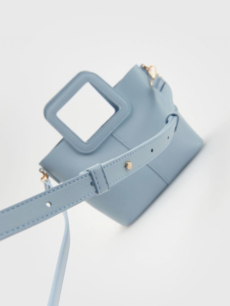 Light Blue Reserved Geometric Handle Women's Bags | FMVS-58729