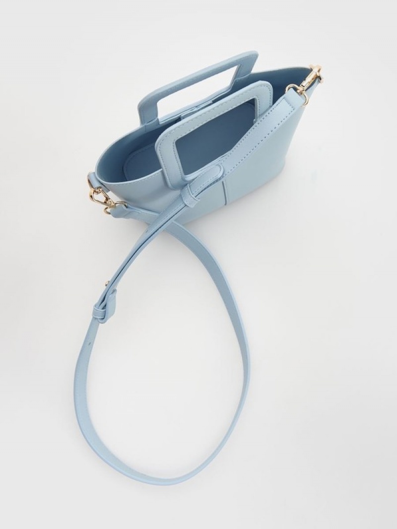 Light Blue Reserved Geometric Handle Women's Bags | FMVS-58729