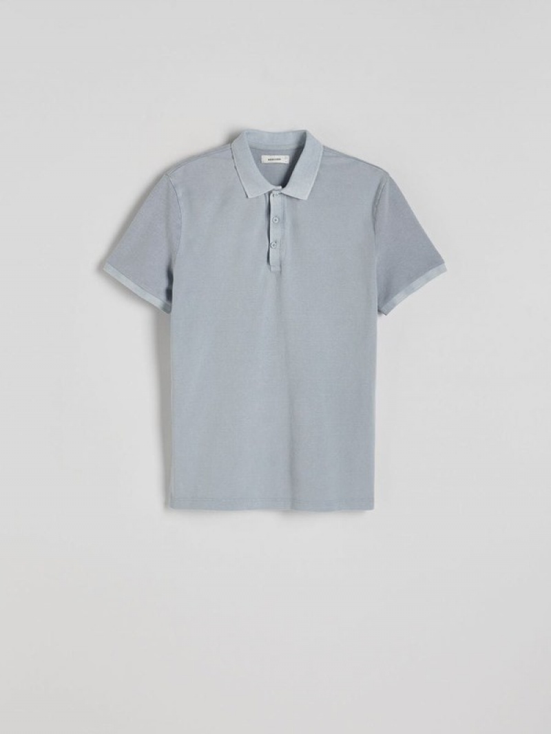 Light Blue Reserved Regular Fit Men's Polo Shirts | WVIJ-64571