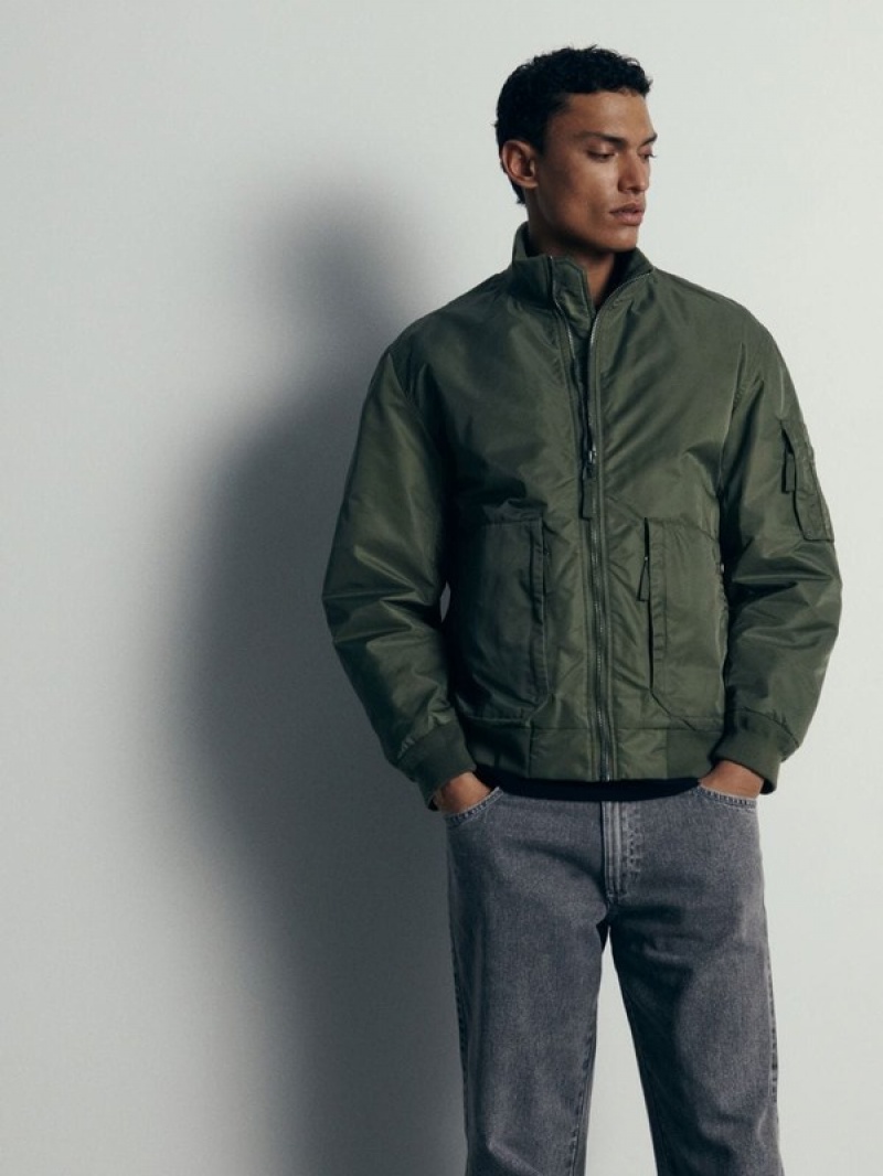 Light Green Reserved Bomber Men's Jackets | NMAP-68529