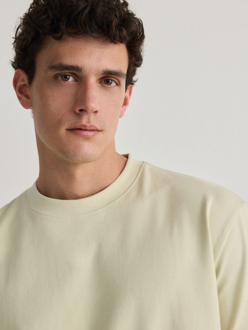 Light Green Reserved Boxy Men's T-shirts | BNWX-70931