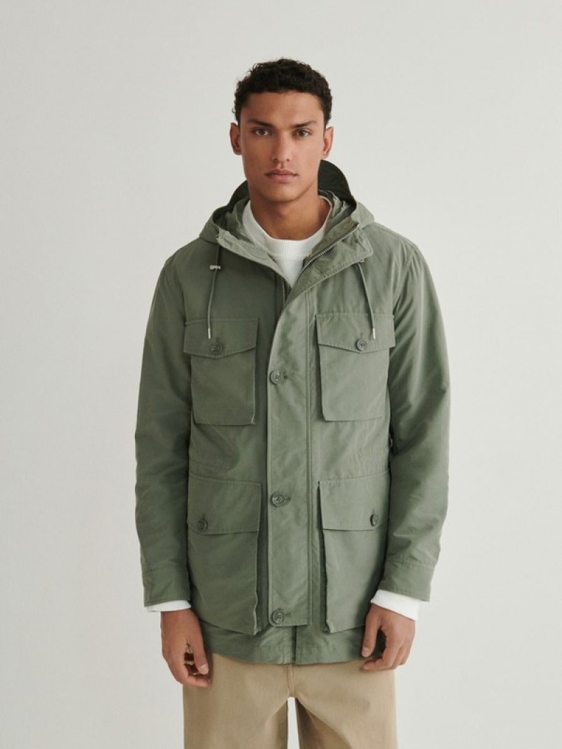 Light Green Reserved Detachable Men's Jackets | OKWC-85164