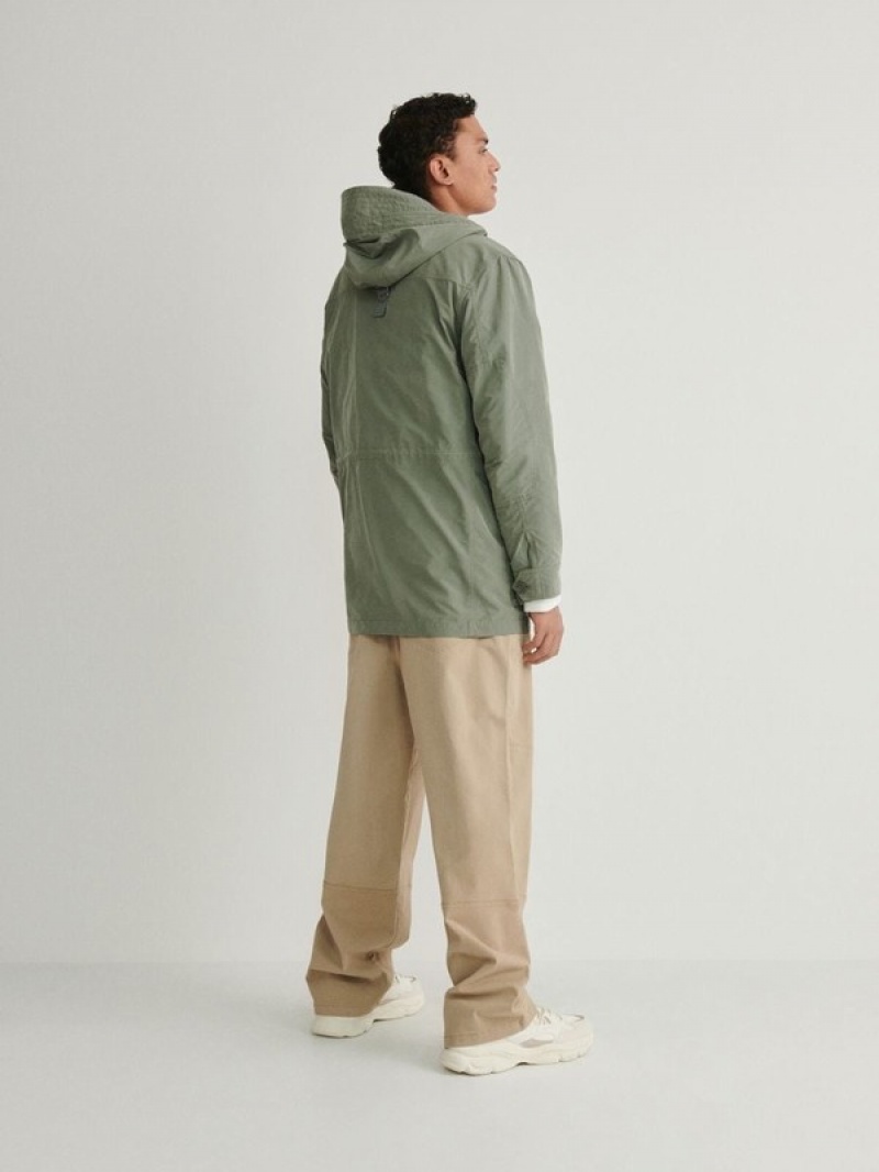 Light Green Reserved Detachable Men's Jackets | OKWC-85164