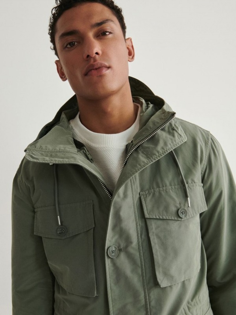 Light Green Reserved Detachable Men's Jackets | OKWC-85164