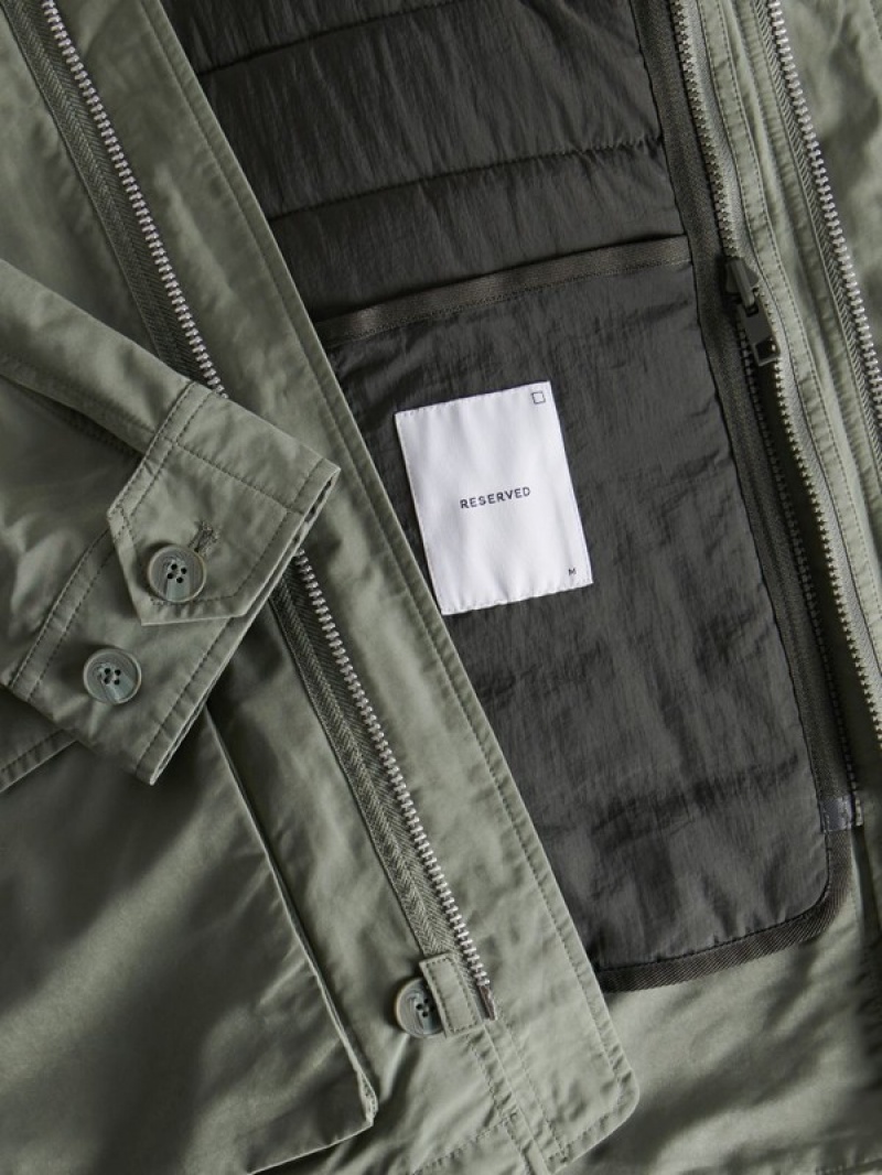 Light Green Reserved Detachable Men's Jackets | OKWC-85164