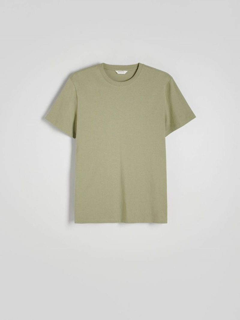 Light Green Reserved Regular Fit Men's T-shirts | PNIQ-32764