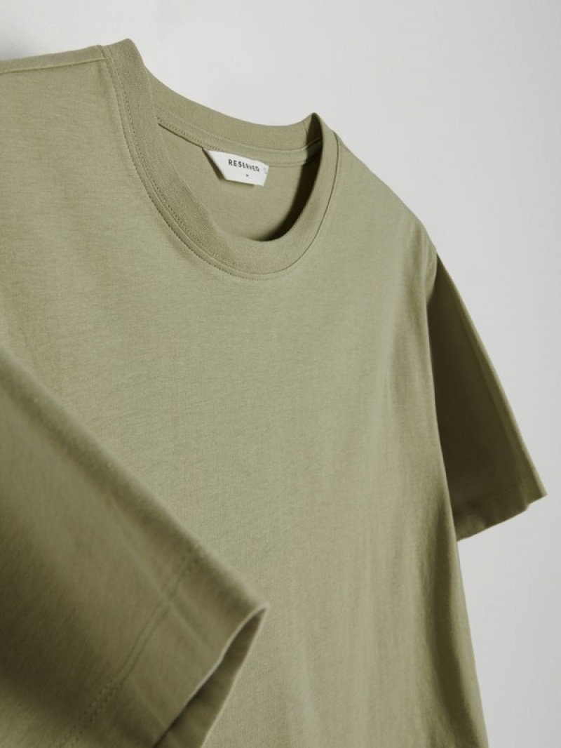 Light Green Reserved Regular Fit Men's T-shirts | PNIQ-32764