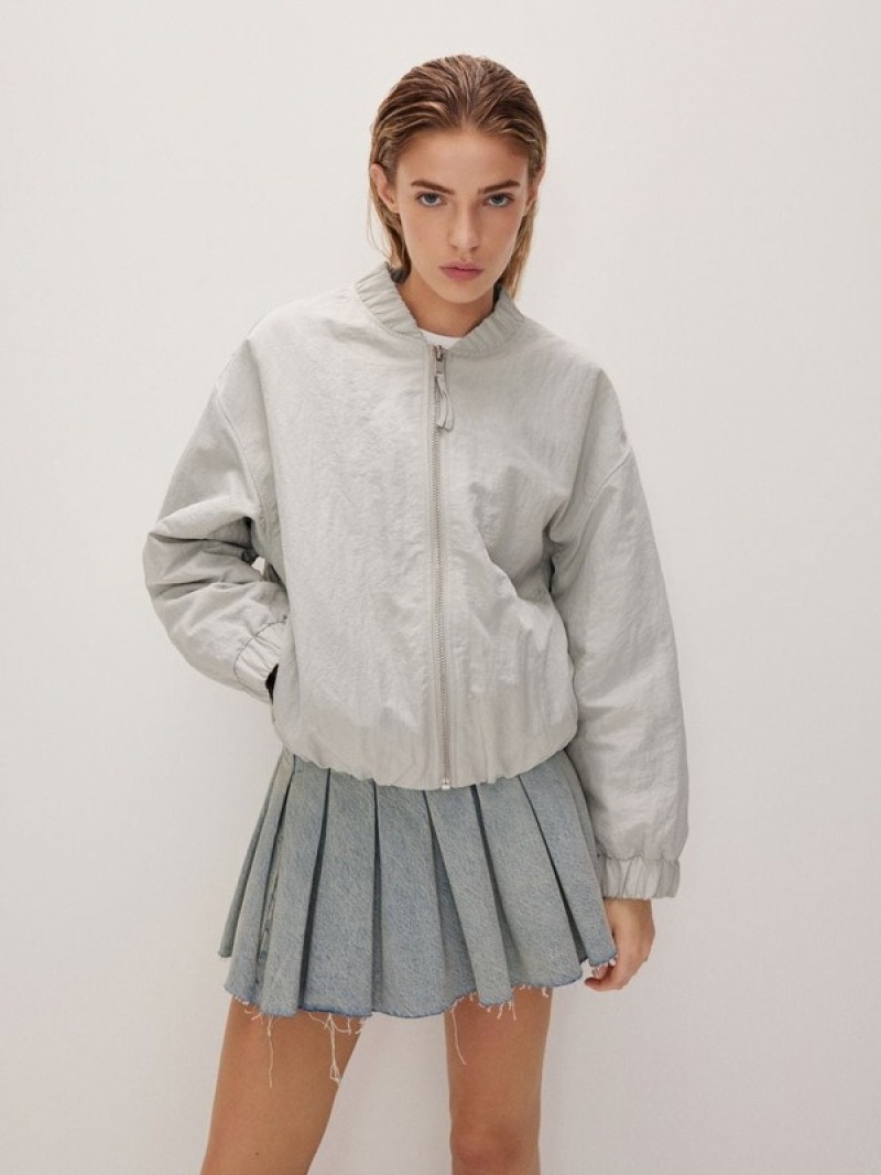 Light Grey Reserved Bomber Women's Jackets | SEXL-57608