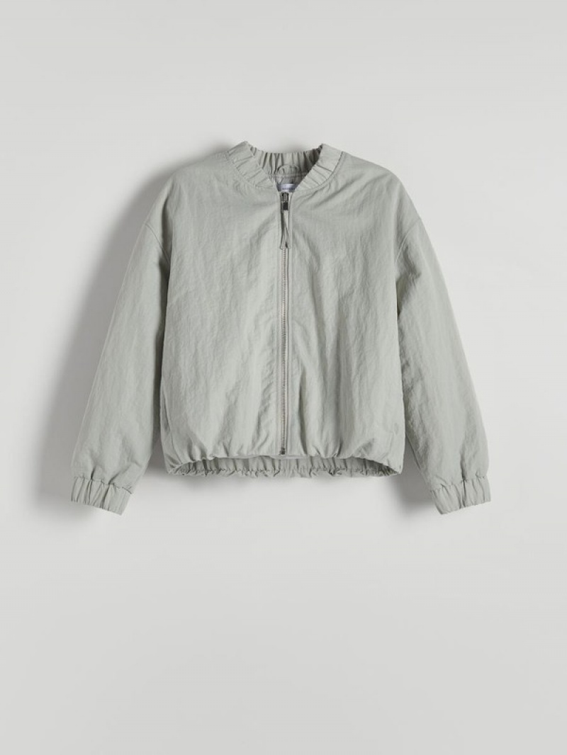 Light Grey Reserved Bomber Women's Jackets | SEXL-57608