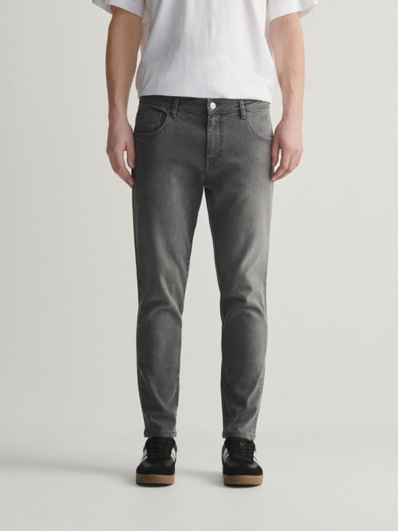 Light Grey Reserved Carrot Slim Men's Jeans | NRPE-53917